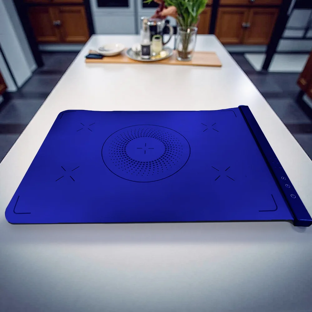 Immagine 5: Vassoio Elettrico Termico Pieghevole in Silicone Scaldavivande Portatile Arrotolabile e Impermeabile