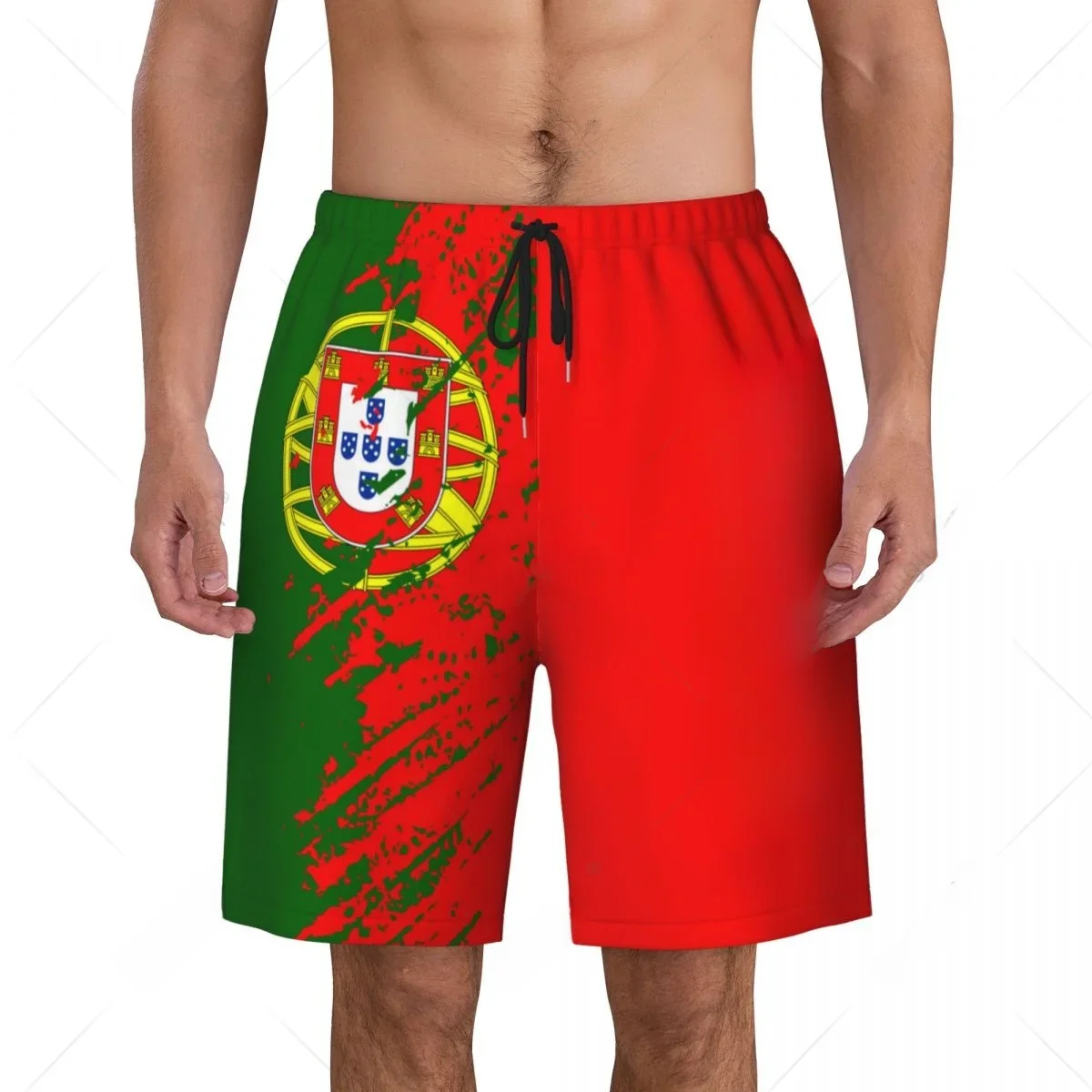 AliExpress Sugiuchi Men's Portugal Flag Beach Pants Board Shorts Surfing Boys Soccer Cycling Swimwear Running Polyester