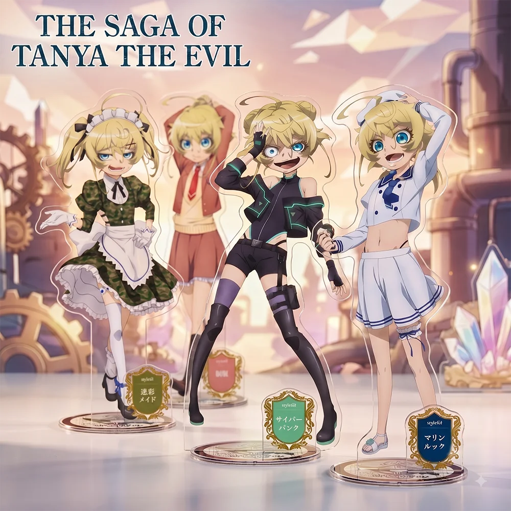 Saga of Tanya the Evil Acrylic Stand Keychain 2026 New Tanya Multi Outfit Desktop Display Figure Ornament