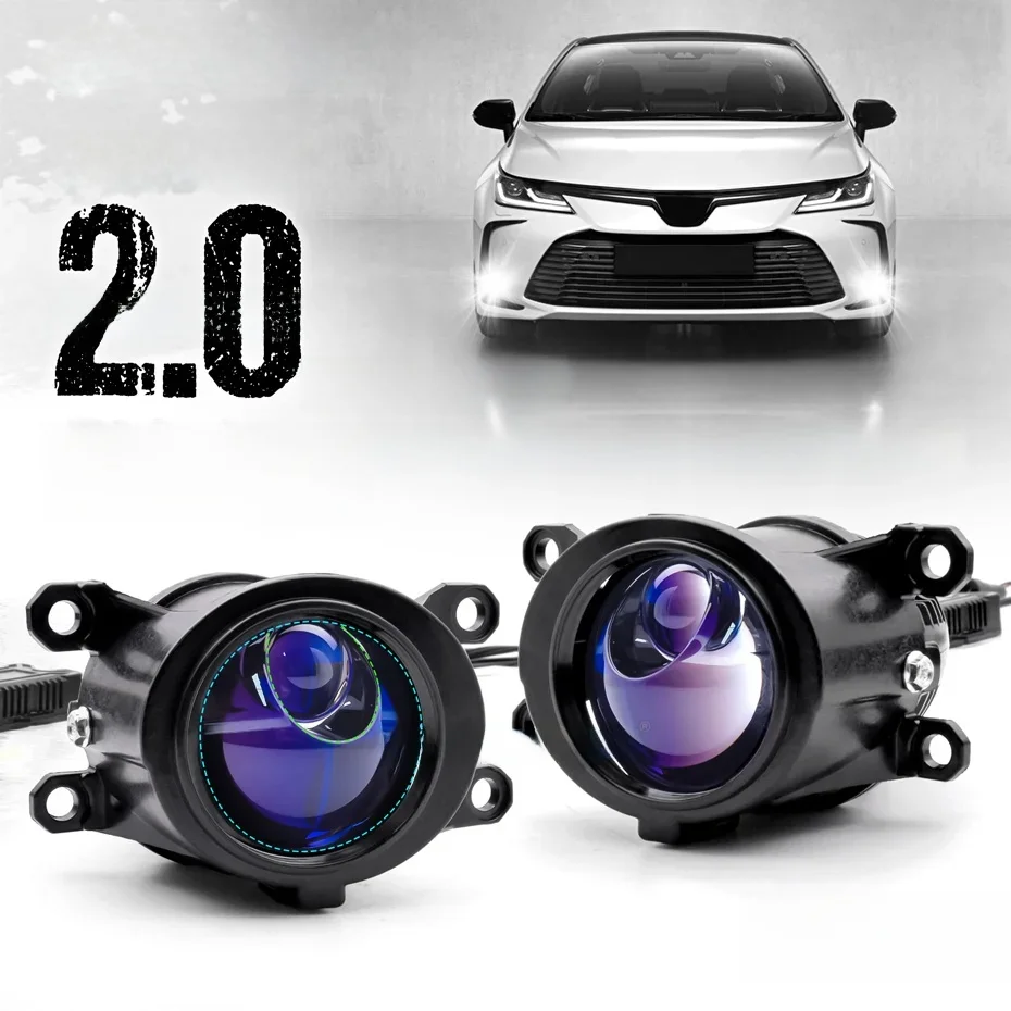 Niebieskie hiperboloidalne światła przeciwmgielne LED do Toyoty Innova VIOS Hilux Revo Yaris New Camry Corolla Fortuner 2.0 H11 Soczewki projektorowe — zdjęcie 2