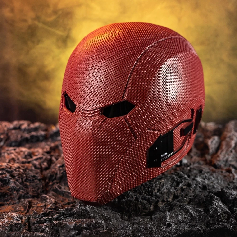 Red Hood Helmet Latex Full Head Cosplay Mask Movie Prop Halloween Man Replica Fancy Dress Up Party Headwear