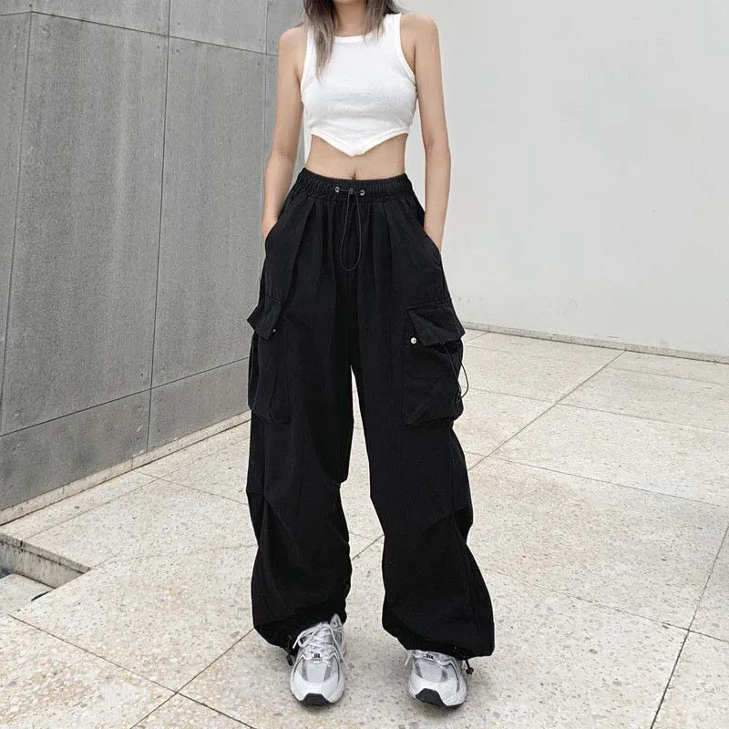 

Women 's Cargo Pants Summer Versatile Straight Leg Pants High Waist Casual Trousers Hip Hop Streetwear Go Out Female Clothing