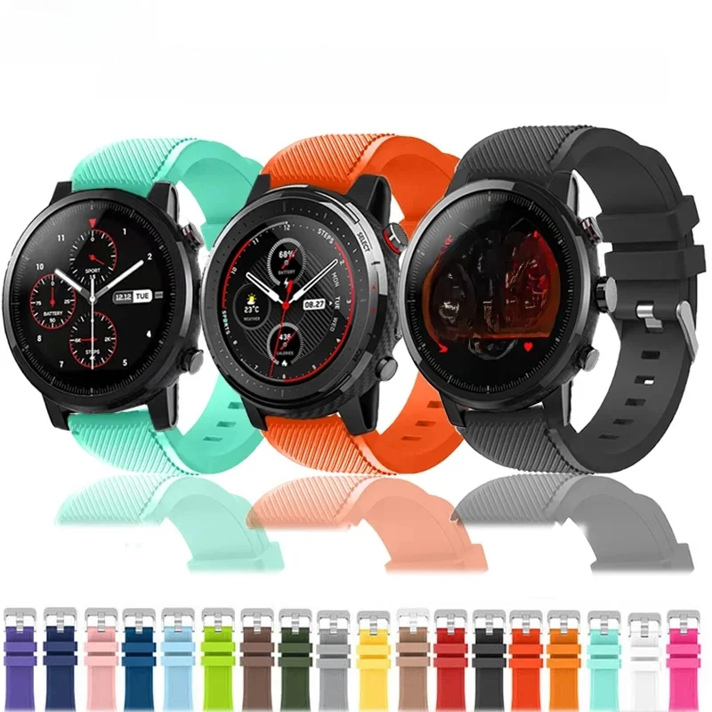 Bracelet pour Amazfit Stratos 2 2S 3 Smartwatch Bracelet de montre en Silicone pour Huami Amazfit Pace Sport Bracelet Bracelet Correa
