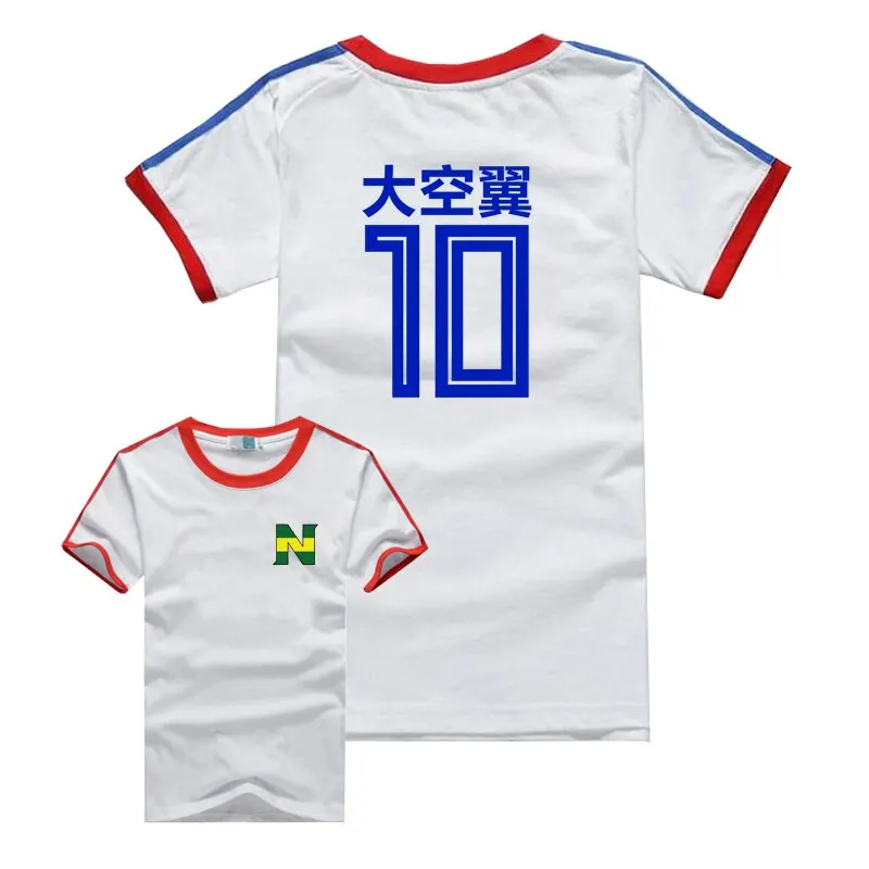 Anime Captain Tsubasa Cosplay Tsubasa Ozora Nankatsu Short Sleeve Soccer Shirt For High Quality Women Men High Quality