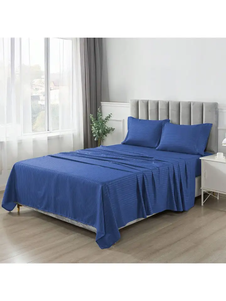 Lux Decor Collection Stripe Microfiber Bed Sheets Set