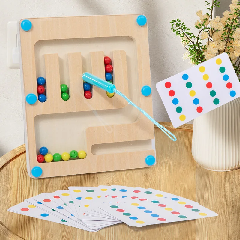 Giocattoli Montessori per i più piccoli Colori in legno Forme Puzzle Labirinto magnetico Giocattoli per motori fini Giocattolo di coordinazione