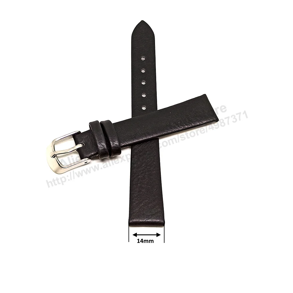 Swarovski Crystalline Pure 5275043 with 14mm Black Faux Leather Replacement Watch Band Strap