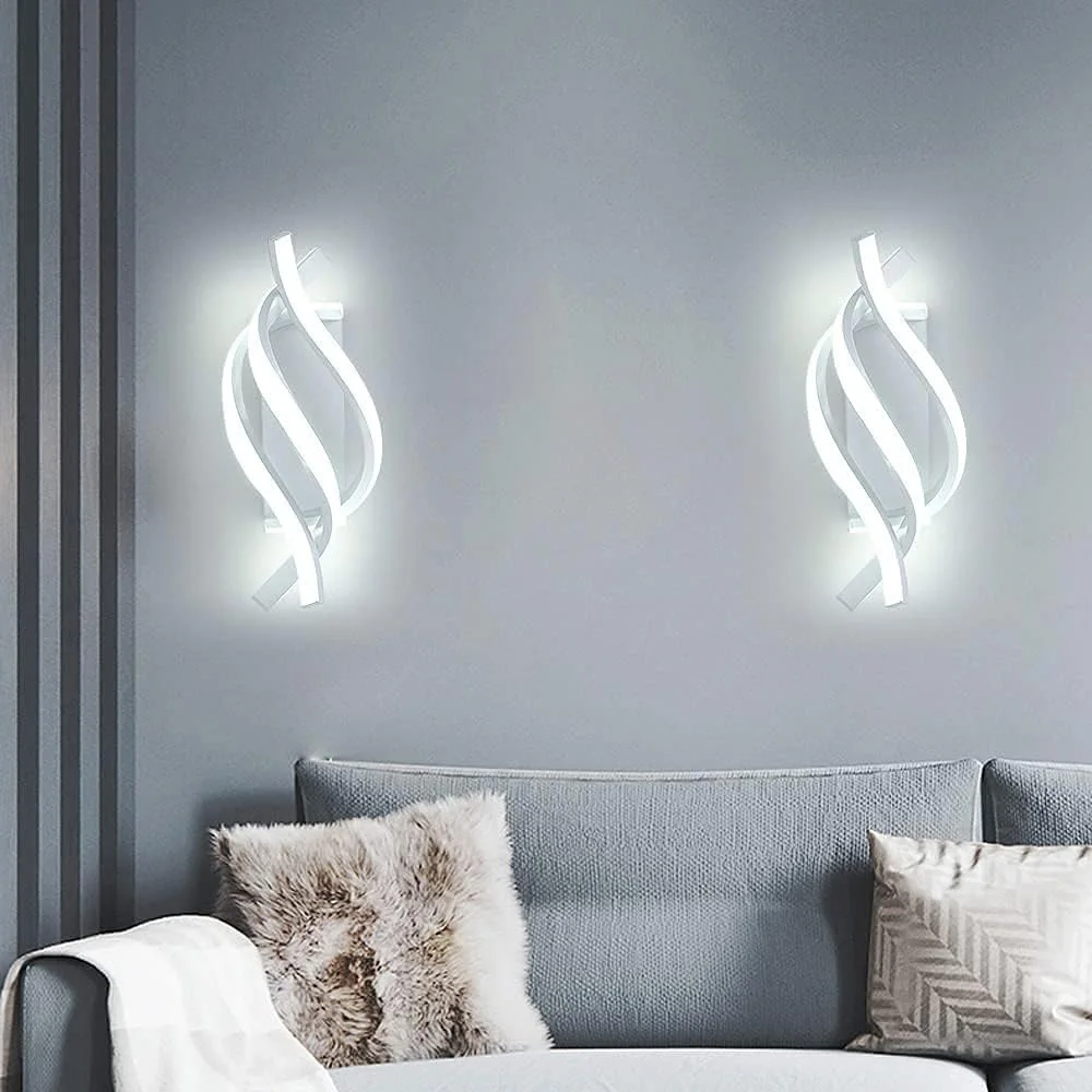 Moderne Wandleuchte, weiße LED-Wandleuchte für den Innenbereich, 22 W, weißes Licht, 6500 K, für Flur, Schlafzimmer, Wohnzimmer, Treppen – Detail 4