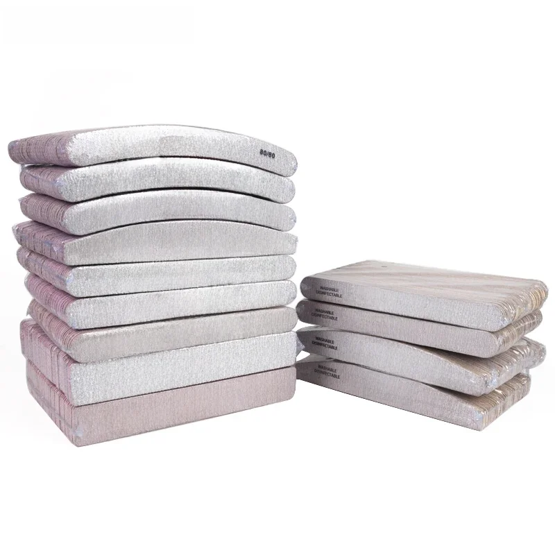 50 Stuks Professionele Nagelvijl 80/100/180/240 Grijs Manicure Buffer Blok Mix Stijl Nagelvijl Pedicure Schuren nagelsalon Gereedschap - afbeelding 2