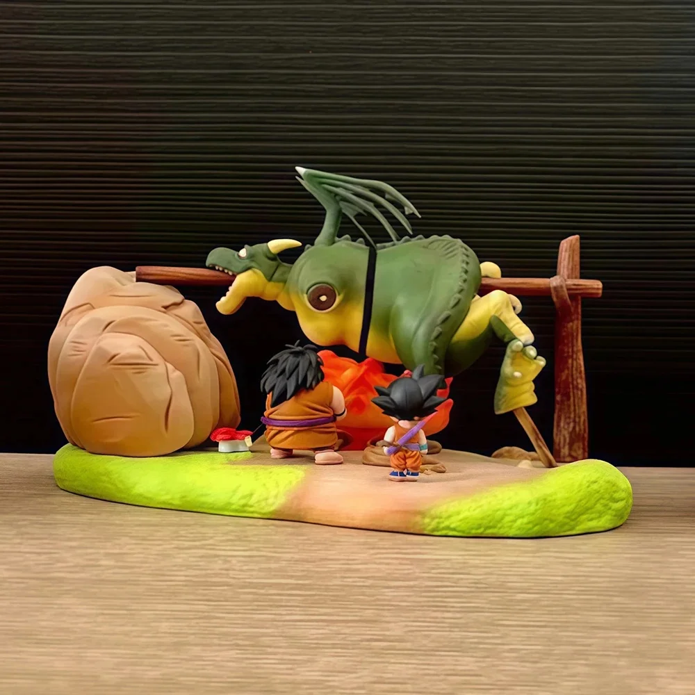 Figurine Dragon Ball Anime Son Goku Yajirobe Barbecue cymbale Figurine 8cm figurines d'action en Pvc Gk Statue Collection modèle jouets cadeaux