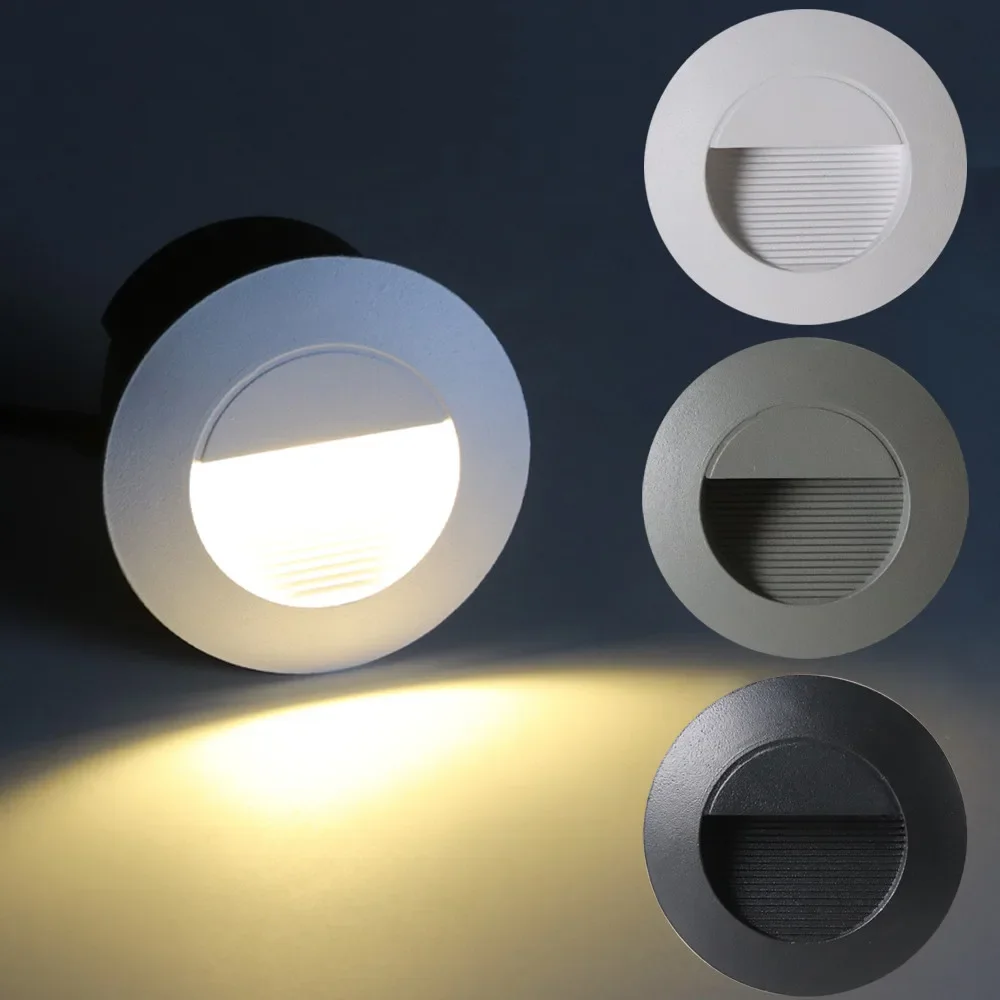 Outdoor Trap Verlichting 3W Led Embedded Wandlampen Waterdicht Buiten Nacht Voetlicht + Bodem Box Voor Trap Balkon Tuin Veranda - afbeelding 2