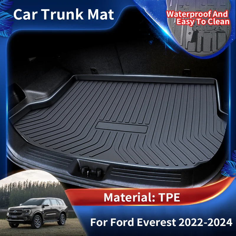 

for Ford Everest U704 MK3 2022 2023 2024 TPE Car Rear Trunk Mat Waterproof Protective Liner Trunk Tray Floor Mats Accessories