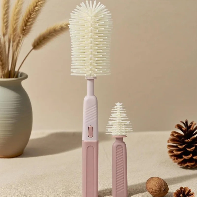 

Multi-Use Silicone Bottle Brush Set - BPA-Free, Bendable, for Baby Bottles, Cups, Straws, Travel-Friendly, Dishwasher Sa