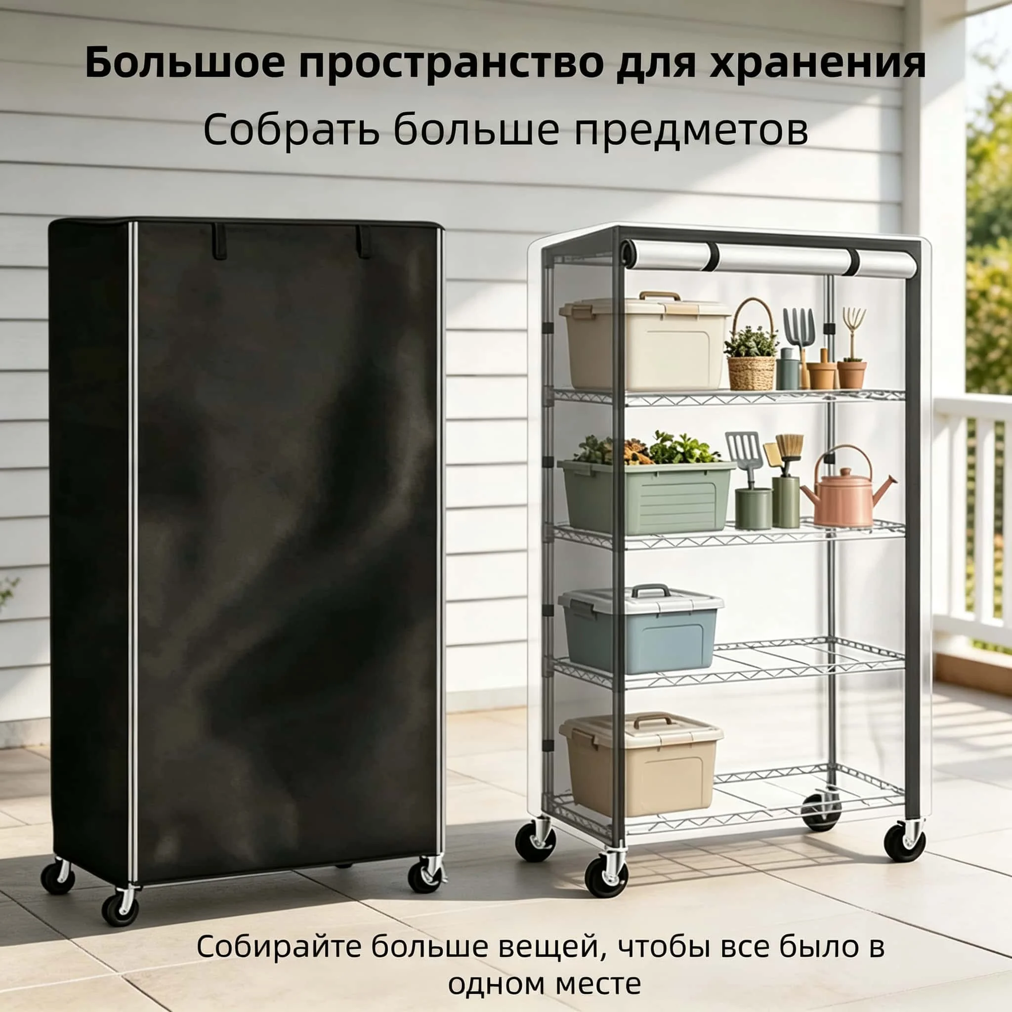 420D Oxford Cloth Material Shelf Cover, Black, with White Side Zipper, Can Be Fixed