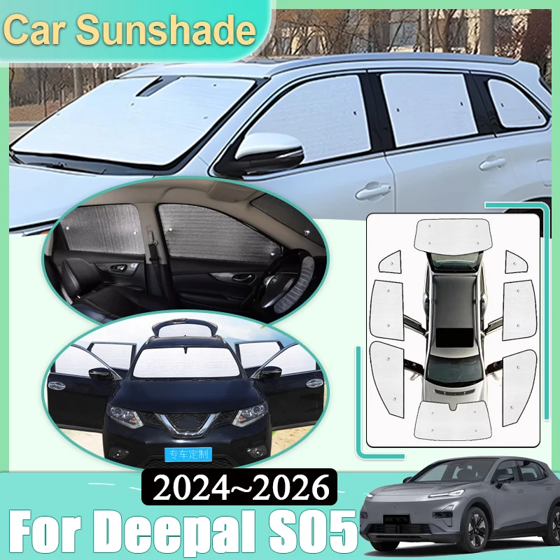 

For Deepal S05 2024 2025 2026 C857 Car Full Cover Visor Windshield Windows Anti-UV Sun Shade Protection Sunshades Accessories