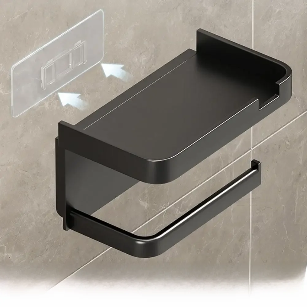 Wall Mounted Toilet Paper Roll Holder, Rustproof, engrossado plástico cremalheira do armazenamento,