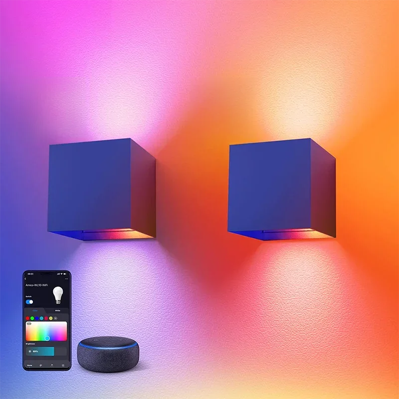 Tuya buitenwandlamp, slimme RGBCW verandaverlichting, IP65 waterdicht voor buiten-/binnendecoratie, werkt met Alexa en Google - afbeelding 2
