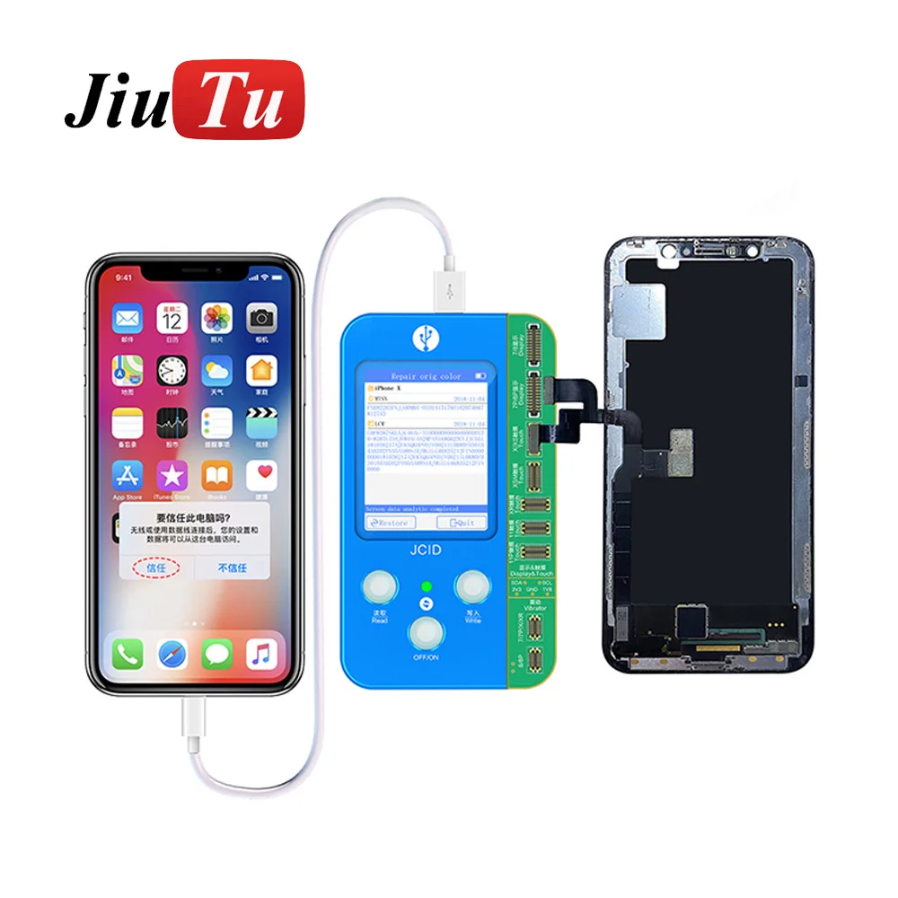 

JC V1S For iPhone XSMAX 11 12 Series Photosensitive Original Color Touch Shock Fingerprint Battery Programmer