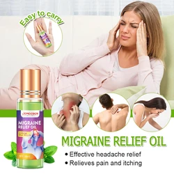 Jemeesen Migraine Relief Oil Relief Cold Headache Refresh Dizziness Herbal Oil Roll-On Essential Sinus,Tension Migraine Relief