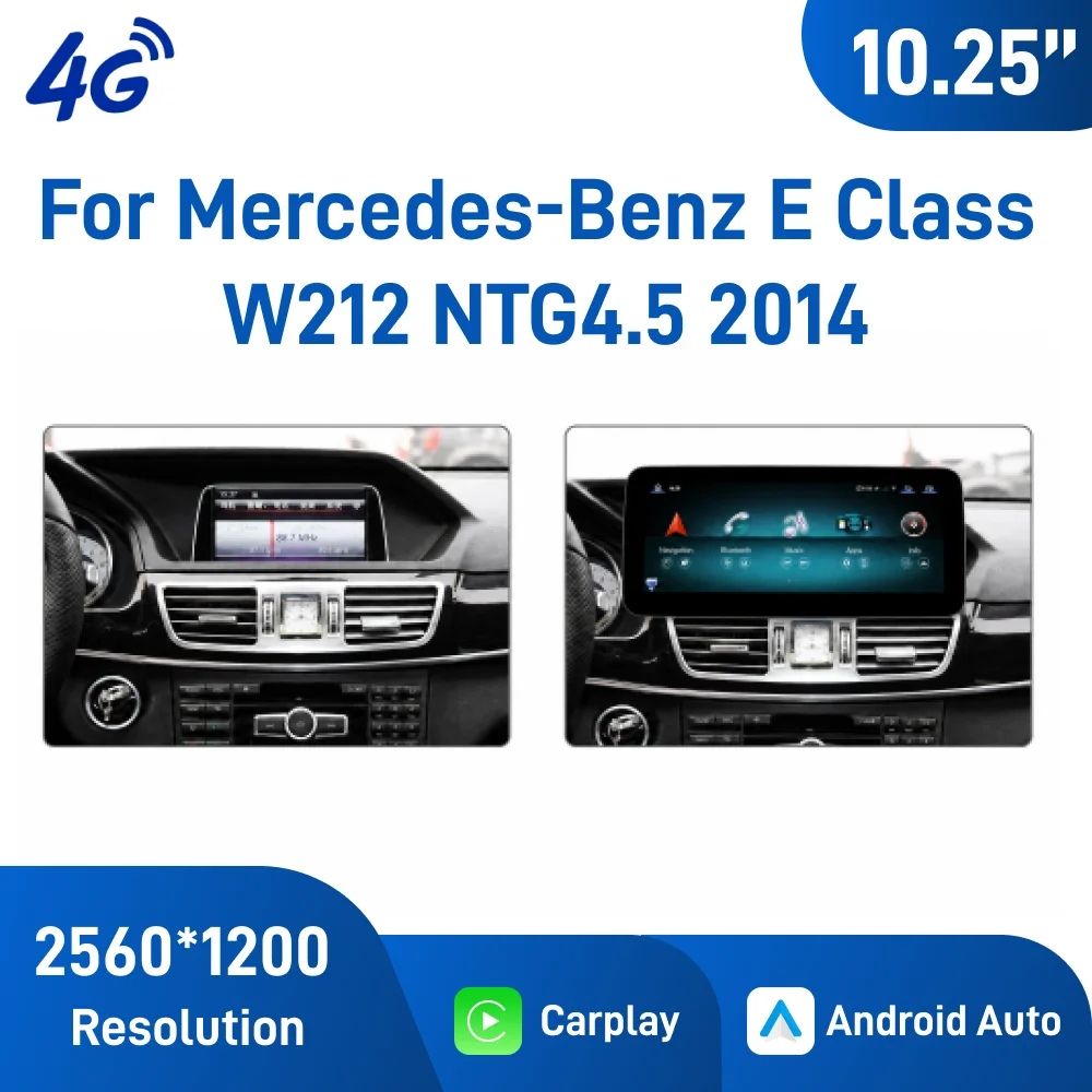 For Mercedes Benz W212 E Class NTG4.5 2014 10.25 Inch Android Car Navigation Bluetooth Smart Multimedia Player Touch Screen