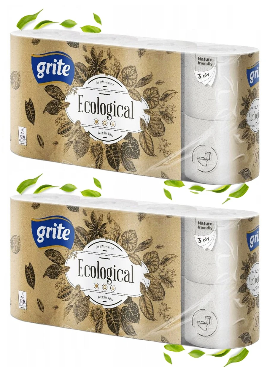 Lot de 2x papier toilette écologique 8 rouleaux de Grite