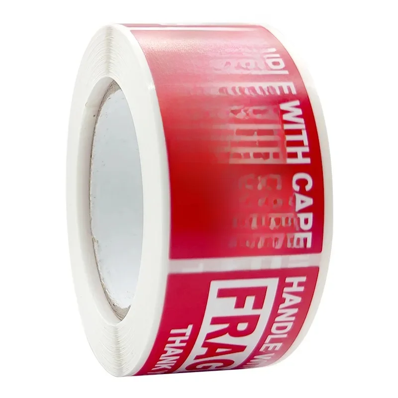 Étiquette autocollante d'avertissement anglaise Fragile, 250 pâte/rouleau, autocollant adhésif en plaque de cuivre, Anti-intrusion, article fragil, autocollants d'avertissement