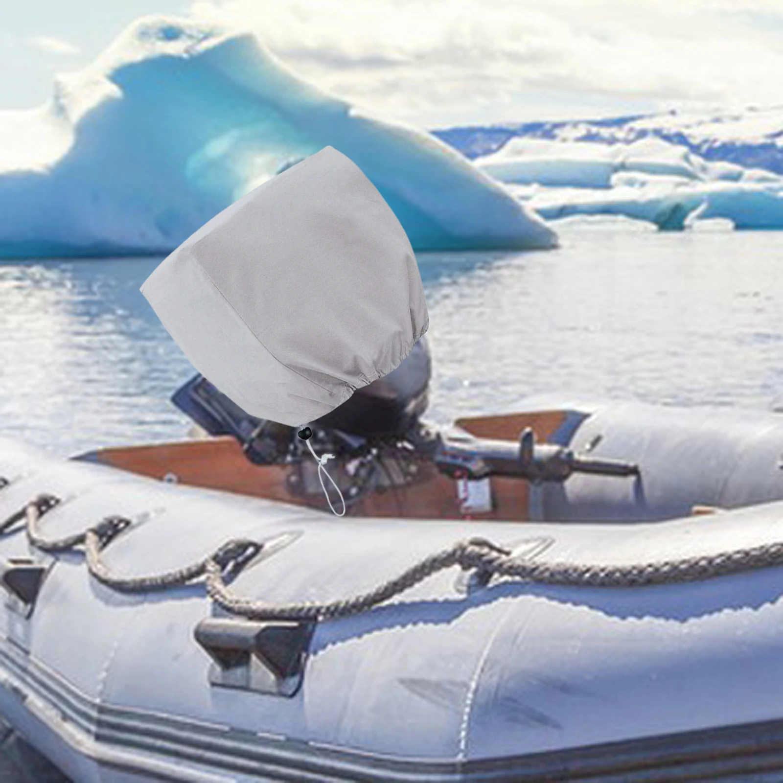 

Крышка подвесного мотора для лодки, защита от пыли, дождя и солнца, сверхмощная ткань Оксфорд 210D, простая в установке защитная крышка капота двигателя лодки