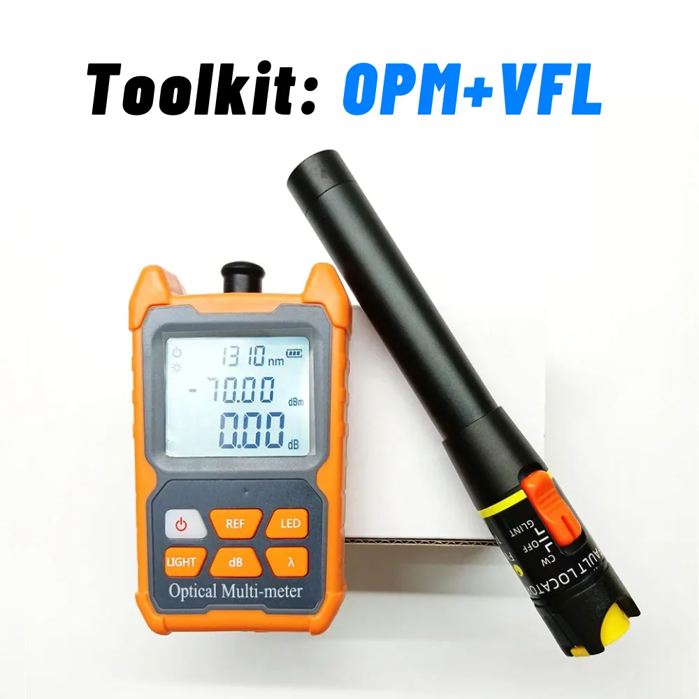 Fiber mini Optical Power Meter -70+6 dBm and OFW Visual Fault Lacator Mini OPM Dry battery OPM 10mw VFL