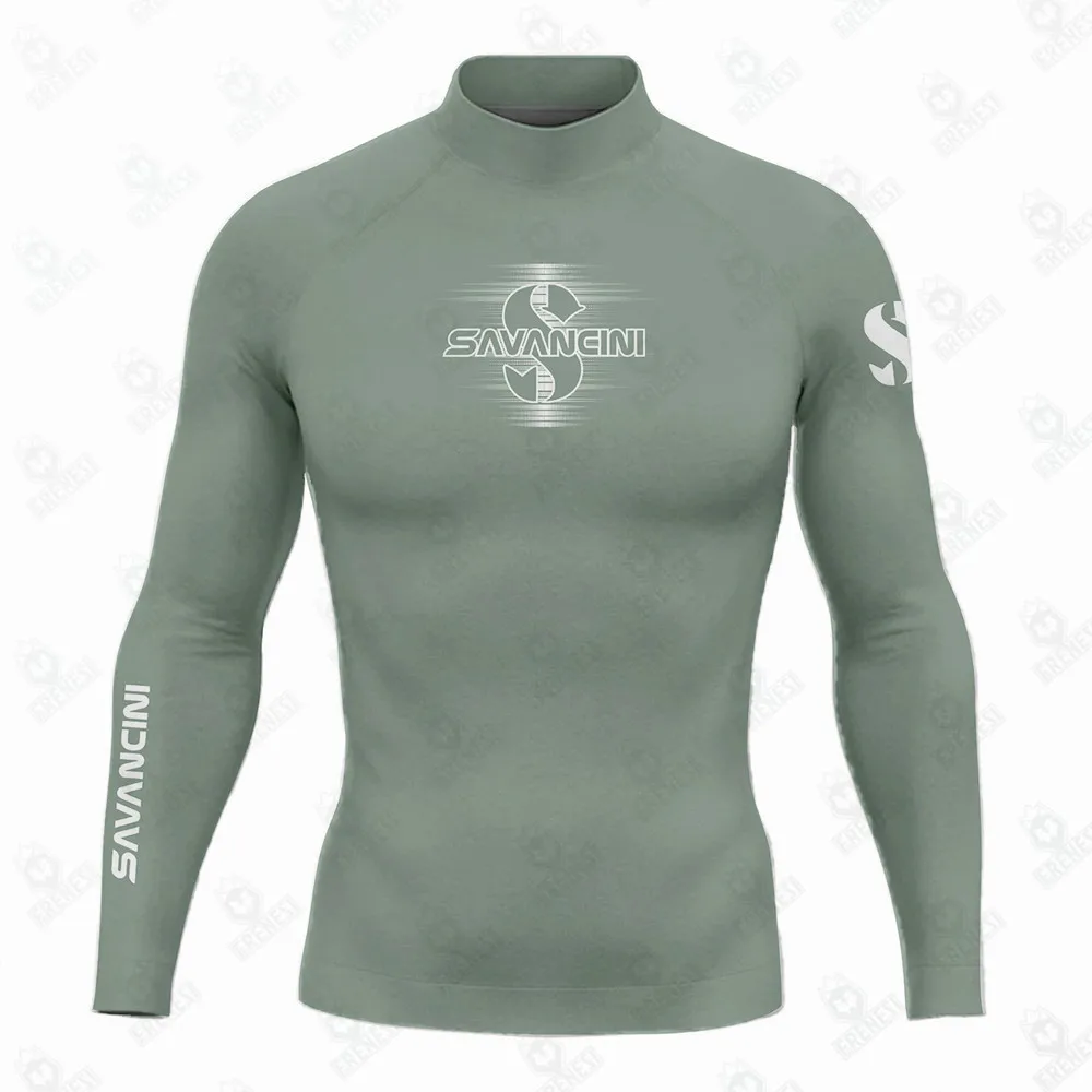 Rash Guard-Combinaison de surf à manches longues pour homme, maillot de bain, t-shirt, extérieur, plage, protection UV, collants Upf 50 +, vêtements