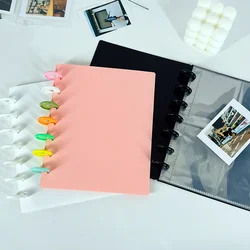 Mushroom Hole Card INS Solid Colour Multi-pockes Loose-leaf Binder 3 Inch Four-panel Photo Postcard Storage and Sorting Collecti