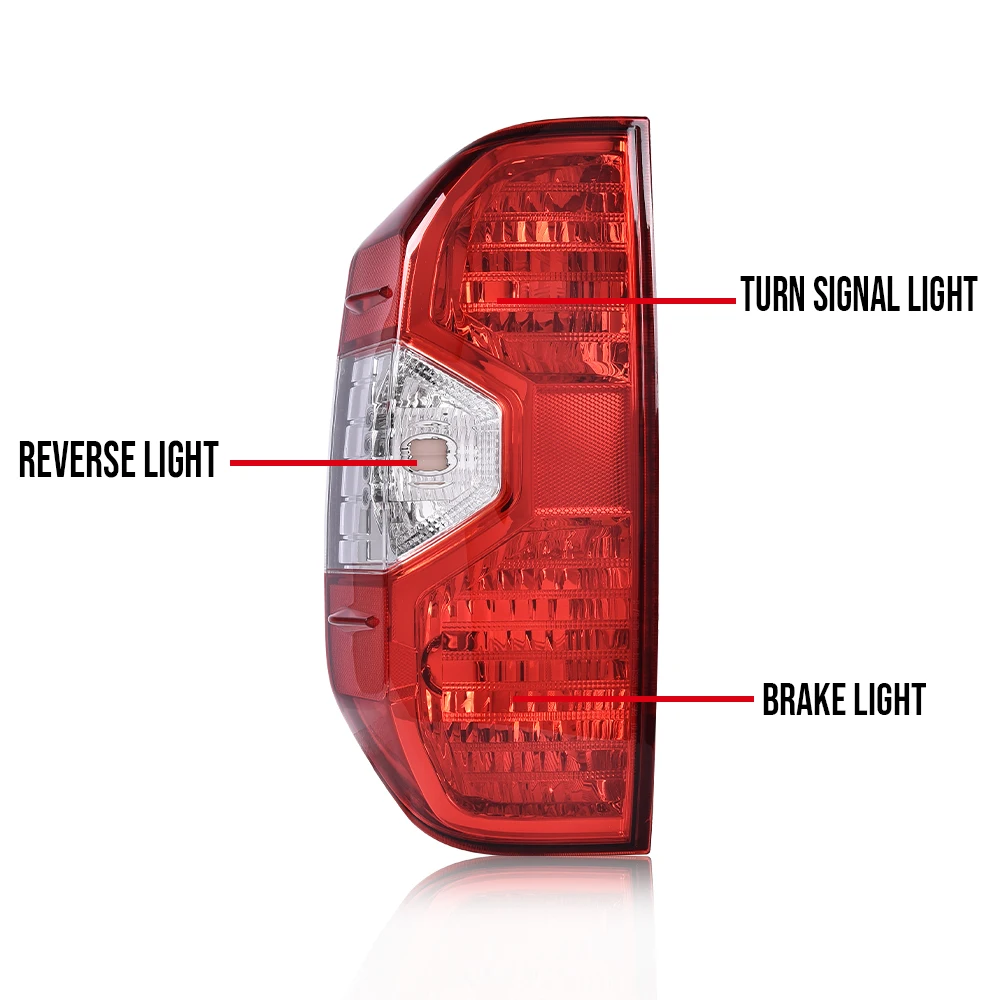 1 زوج الأحمر واضح الذيل ضوء مصابيح الفرامل Lh + RH جديد صالح ل 14-21 تويوتا تندرا شاحنة بيك اب سيارة الخارجي الخلفي تحذير تشغيل ضوء #3