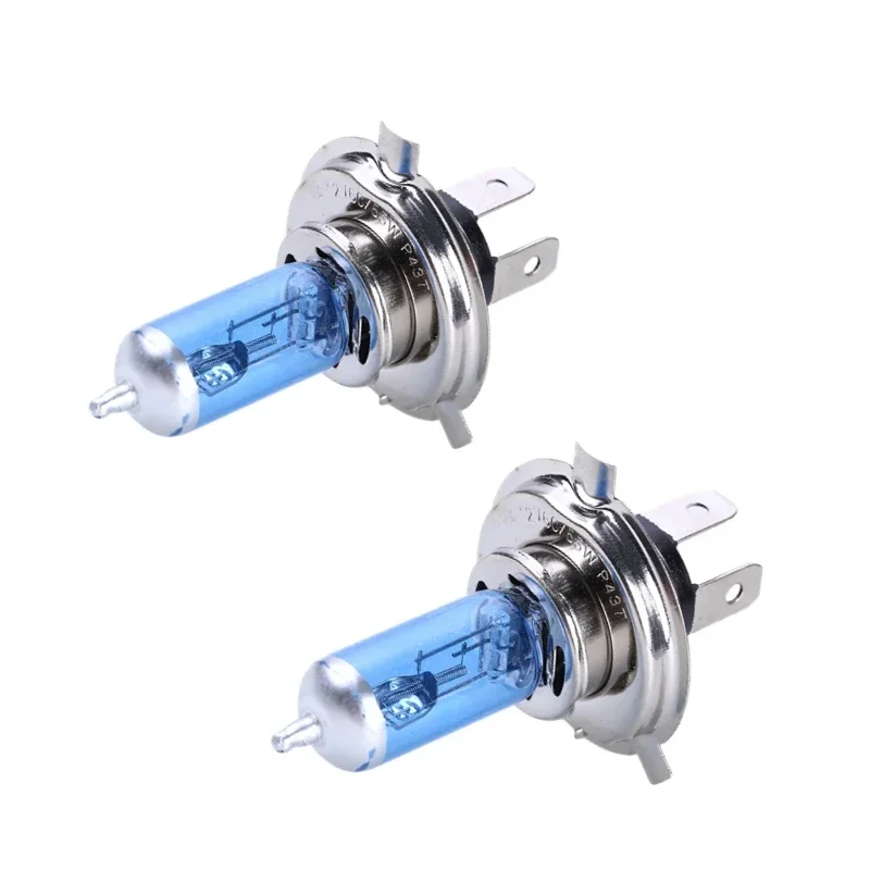 2pcs 55W Halogen Car Light Bulb High Low Beam H4 12V 60/55W P43T 9003 Super Xenon White 6000K Headlight Lamp