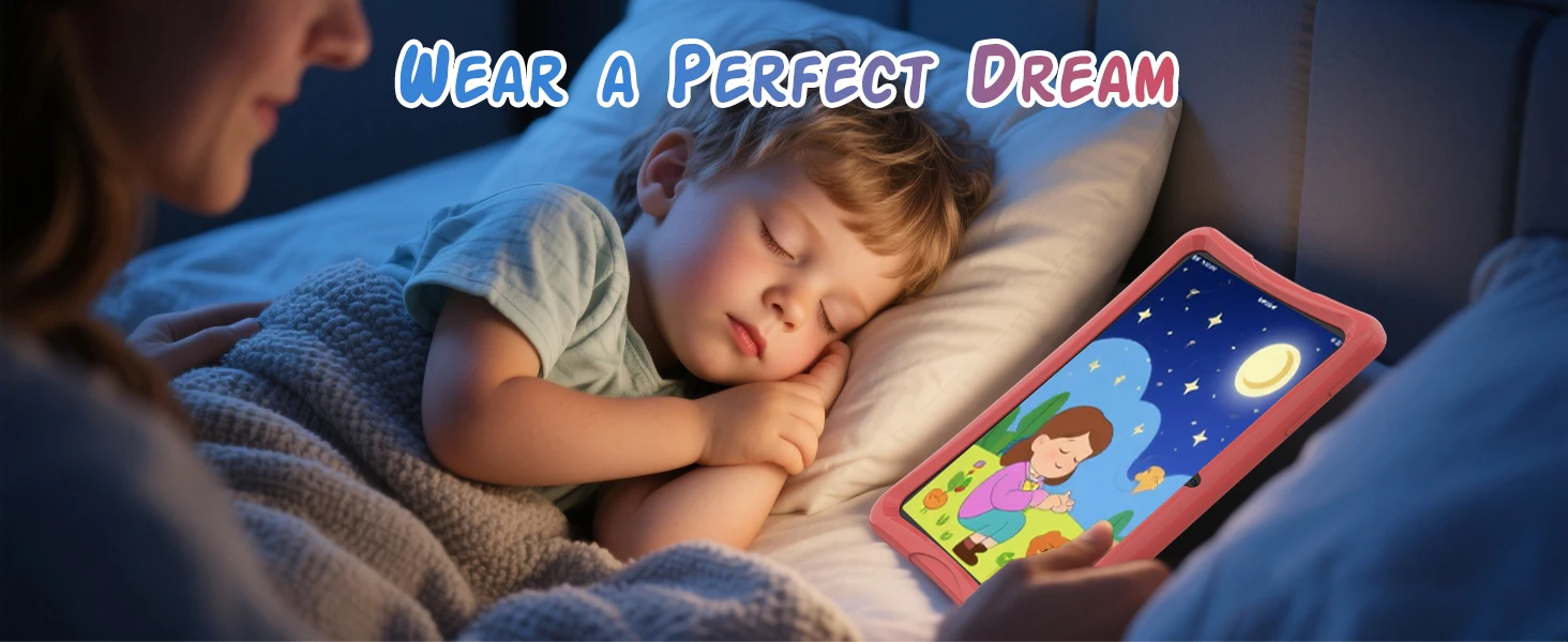 KINGRID K10 Kids Tablet 10'' Android 15 4GB RAM+8GB Expandable 64GB ROM 5G WiFi Widevine L1 5000mAh Kids Tablet PC Tablet Android Parental Control
