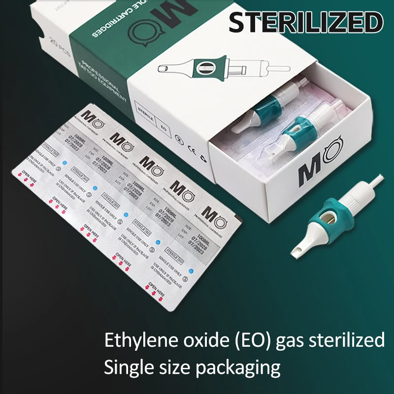 MO Cartridge Tattoo Needles RS Disposable Sterilized Safety Tattoo Needle for Cartridge Machines Grips 20pcs/Lot Free Shipping