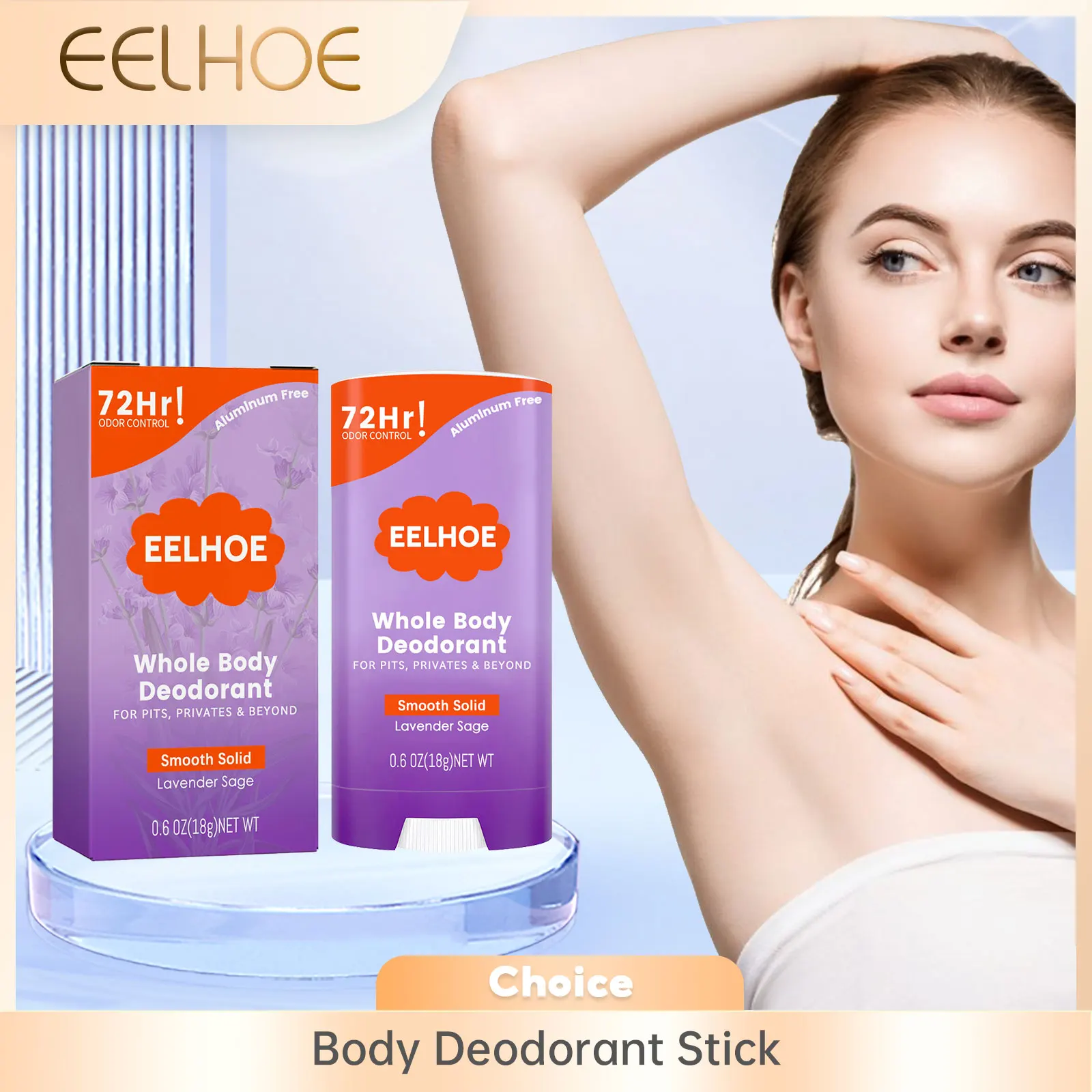 Whole Body Deodorant Stick 72 Hour Odor Control Long-Lasting Fragrance Armpit Odor Remove Sweat Refreshing Antiperspirant Stick