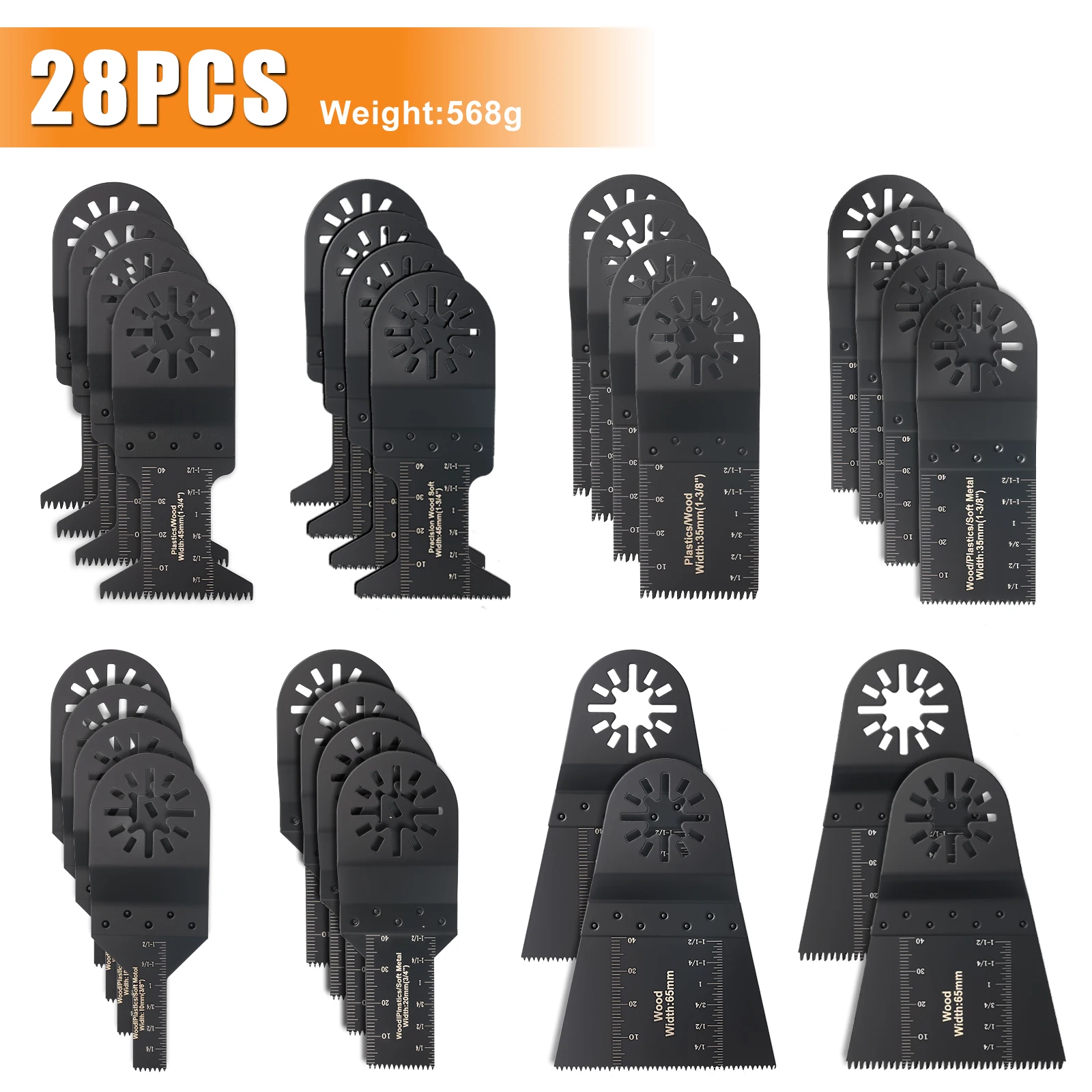 10-42 Stuks Oscillerende Zaagbladen Set Universele Multitoolbladen Met Gesloten Achterkant Voor Hout Kunststof Metaal Past Op De Meeste Oscillerende Gereedschappen