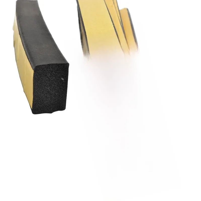 Bande d'étanchéité en éponge auto-adhésive EPDM, 10m, mousse noire en caoutchouc, adhésif simple face fort, insonorisé, Anti-collision