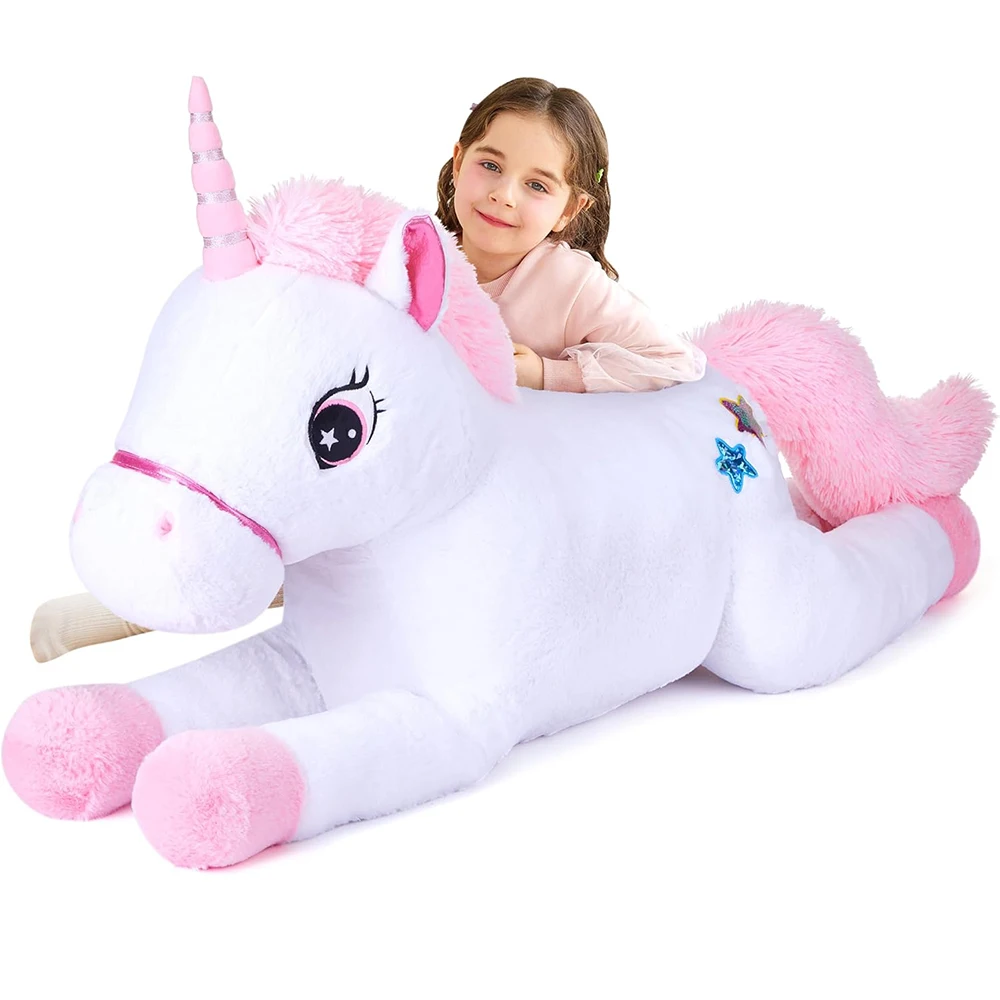 

IKASA Giant Unicorn Stuffed Animal Plush Toy,Large Cute Jumbo Soft Toys,Huge Big Size Plushy Fluffy Fat Oversized Plushie,Gifts