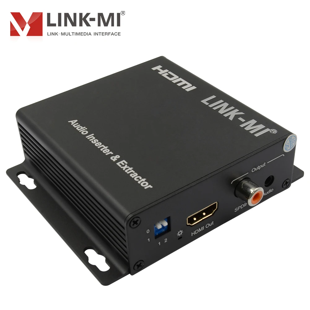 HDMI Audio Converter 4K@60Hz HDMI 2.0 Extractor/Inserter Support 18Gbps CEC Audio Embedding DIP Switch Extract Digital Audio