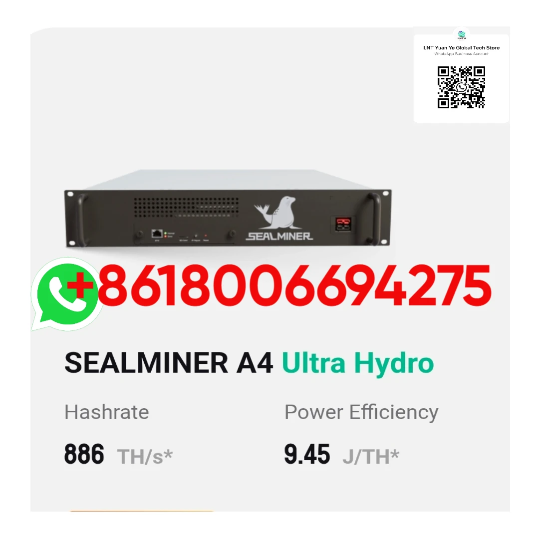 

B. GOOD DEAL Bitdeer SealMiner A4 Ultra Hydro 886TH/S 8372.7W 9.45J/T BTC/BCH/BSV SHA256 Hydro-Cooling Miner
