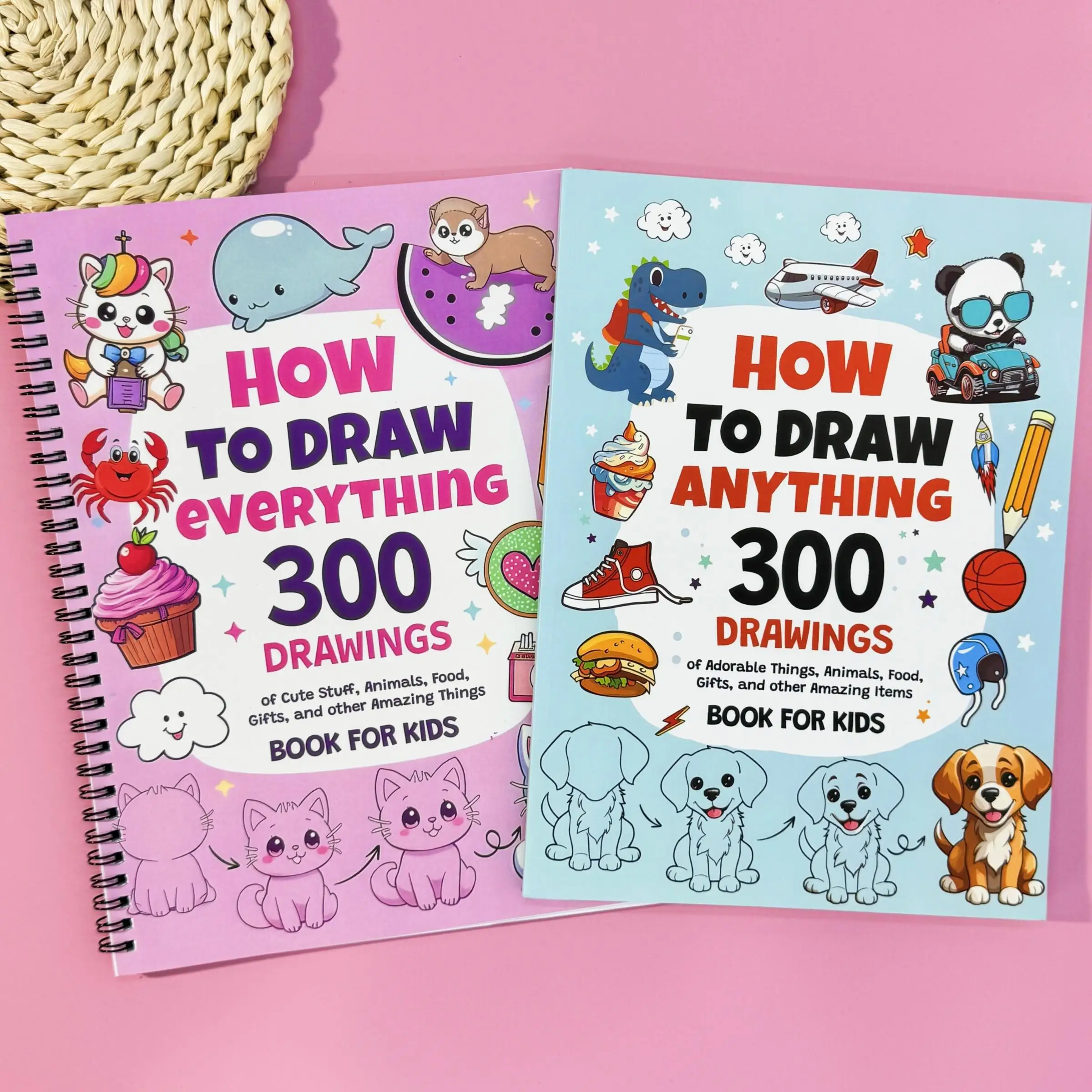 THE BOOK ABOUT HOW TO DRAW AVERYTHING 300 DRAWINGS of cute stuff, animals foods,gifts,and other amazing things