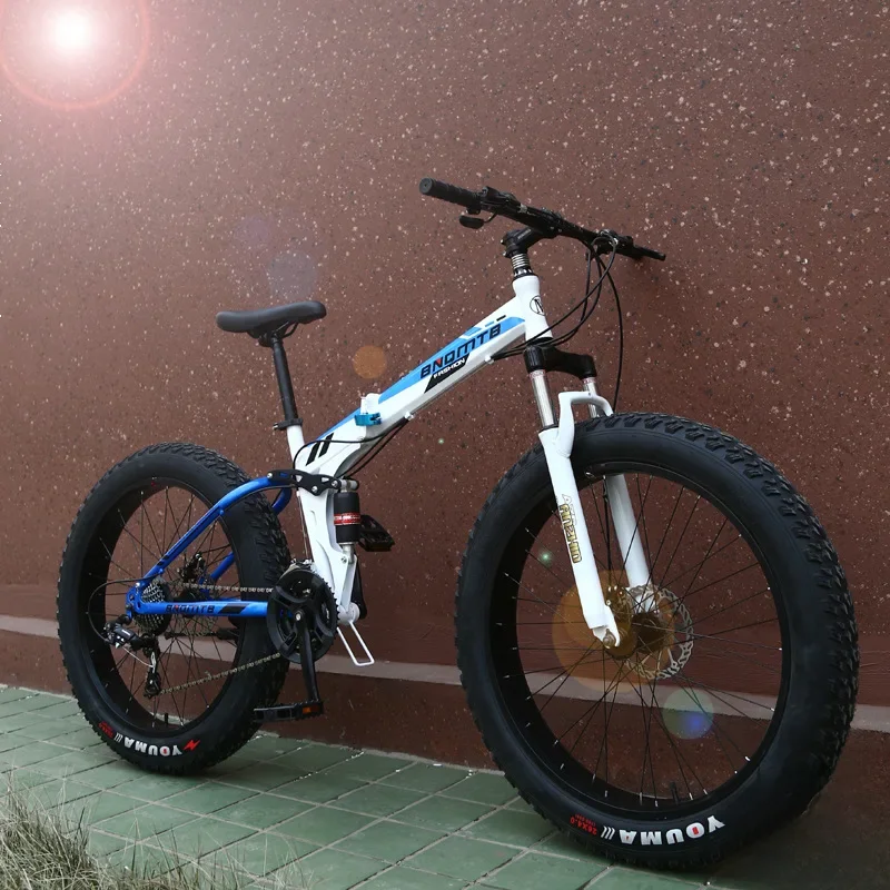AliExpress WolFAce Folding Snow Mountain Bike Variable Speed Vibration-absorbing Disc Brake 21/24/27 Speed 2021 New Dropshipping