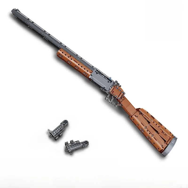 Schimmel Koning 14016 Gemotoriseerde Blok Gun Shooting Game Speelgoed De Dubbelloops Pistool Model Bouwstenen Speelgoed Voor Kid verjaardag Geschenken - afbeelding 2