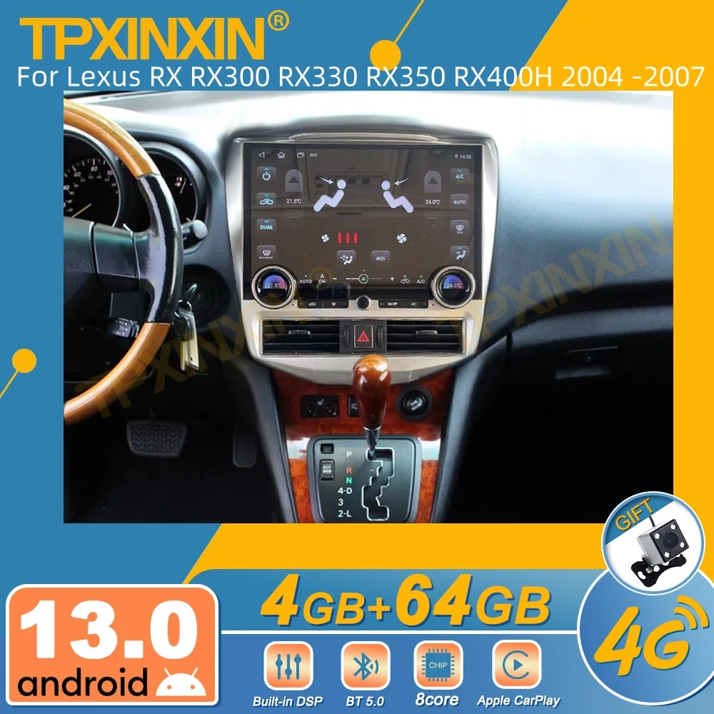 For Lexus RX RX300 RX330 RX350 RX400H 2004 -2007 Android Car Radio 2Din Stereo Receiver Autoradio Multimedia Player GPS Navi