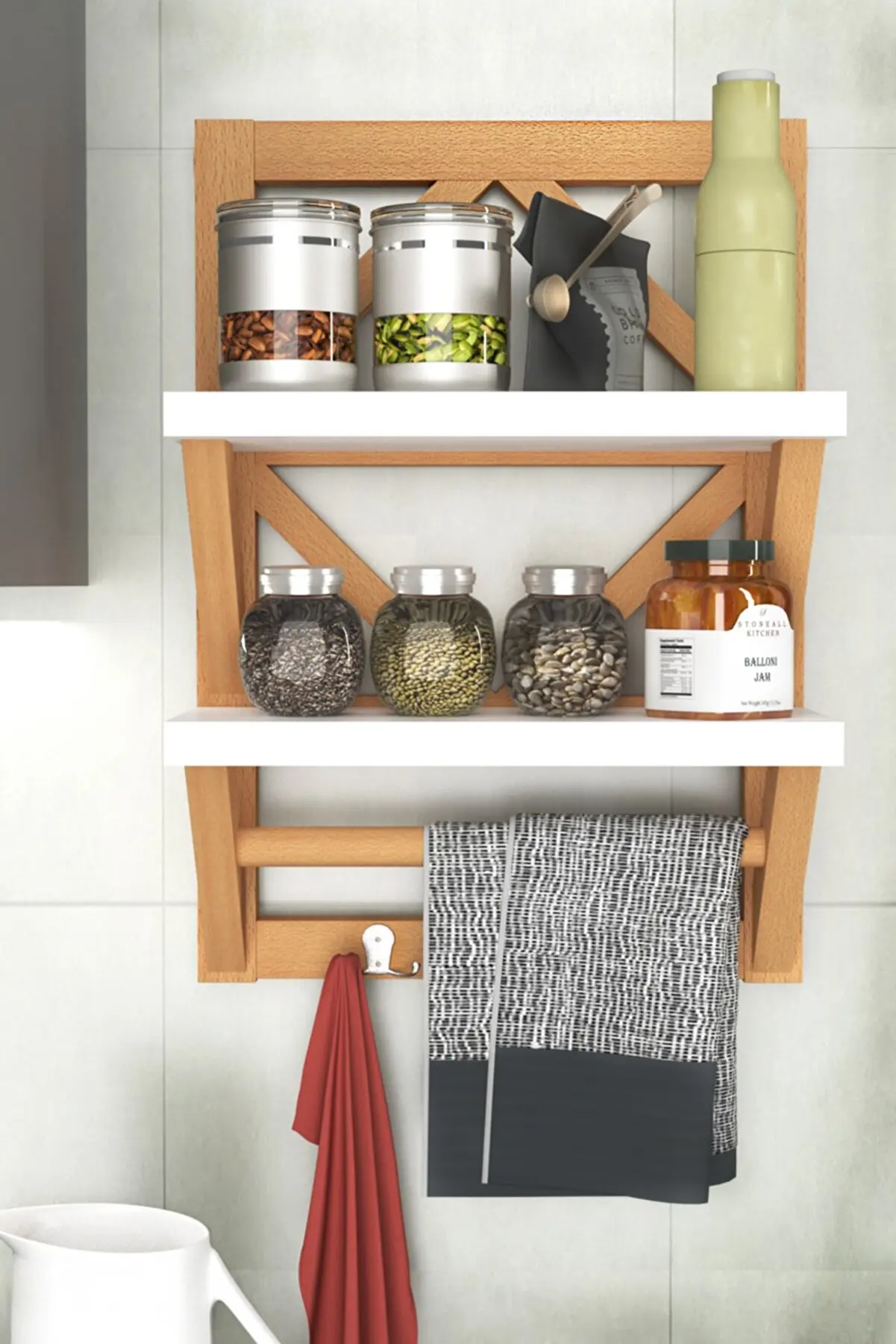 Bathroom Organizer Shelves Towel Holder Shower Holder Shampoo Washing Shelf Soap Holder Bathroom Accessories Holder Bathroom Storage Wooden Shelf Home Decorations