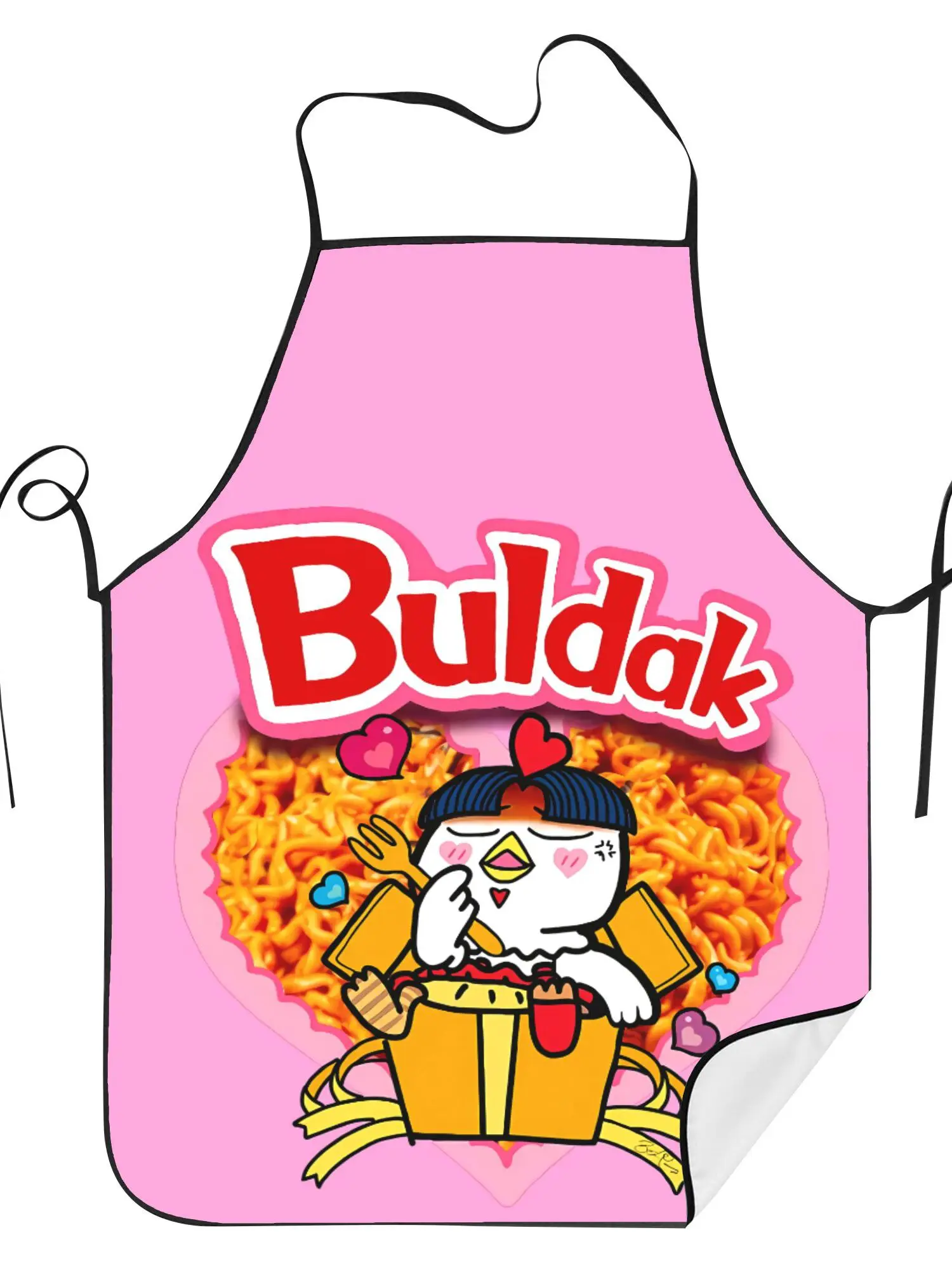 1 Piece Korean Trendy Spicy Chicken-Themed Pink Retro Design Apron, Unisex, Suitable for Crafts, Baking, Painting, Cleaning, Cooking, Chef, Waiter, Cafe, Barbecue Restaurant Apron, 21.7× 28.7inch , Perfect Holiday Gift for Family and Friends