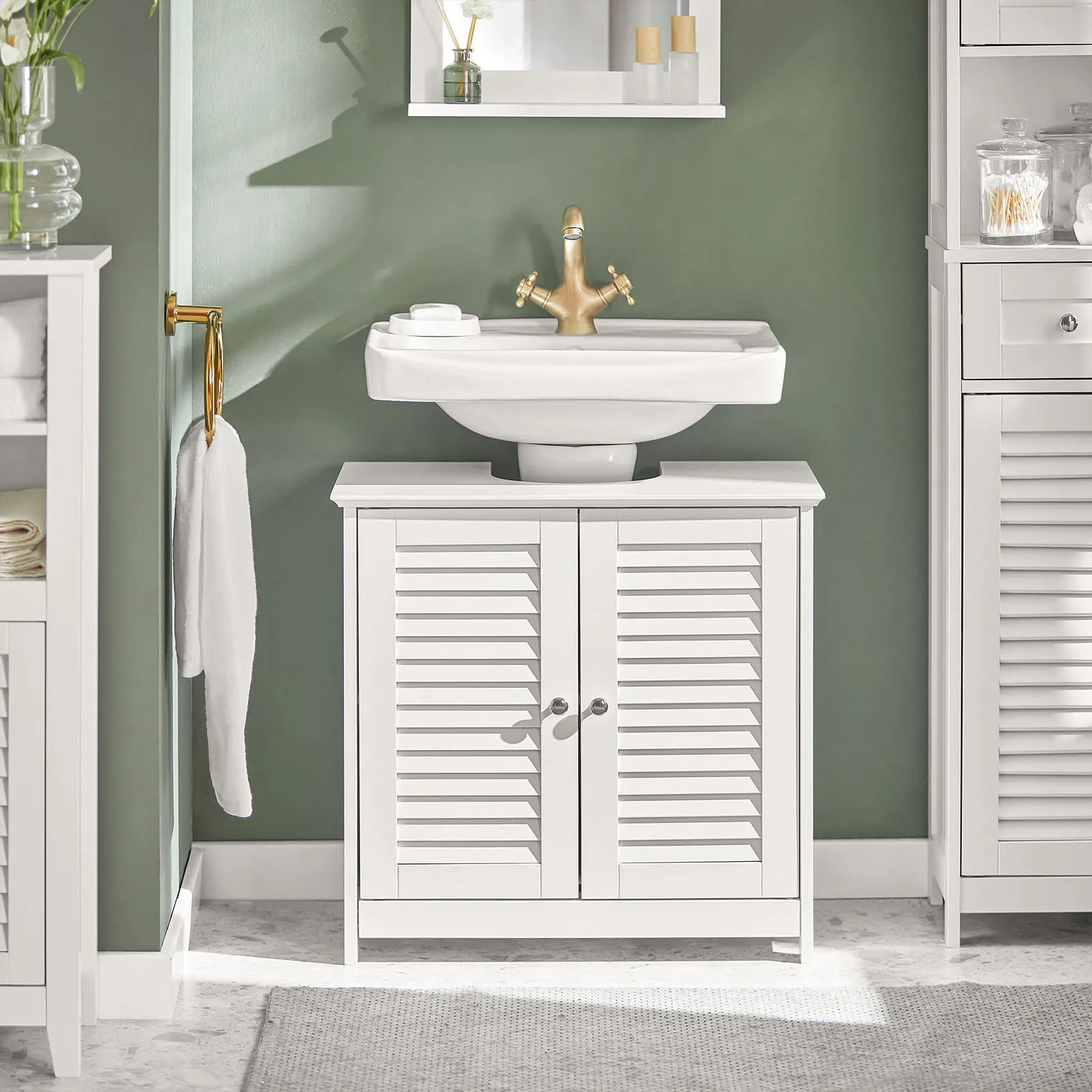 SoBuy FRG237-II lavabo bajo armario baño bajo armario muebles de baño BHT aprox. : 60x58x35cm