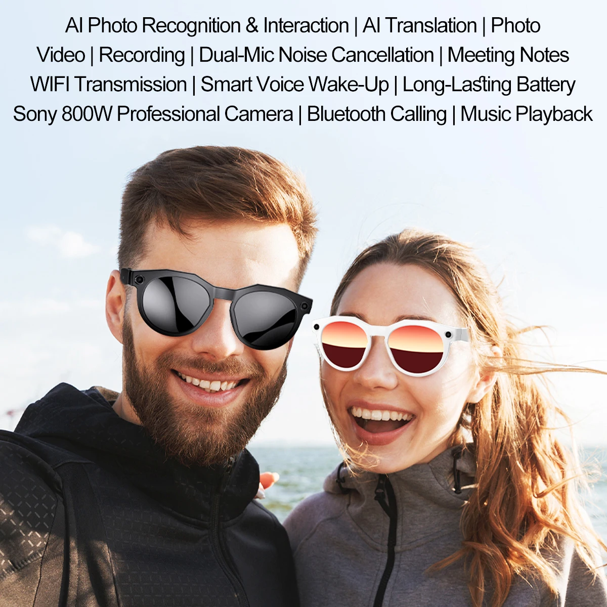 

2026 New 8K HD AI Smart Glasses Men ChatGPT 800MP Camera Bluetooth Call AI Translation Voice Assistant Sunglasses W611Pro Women