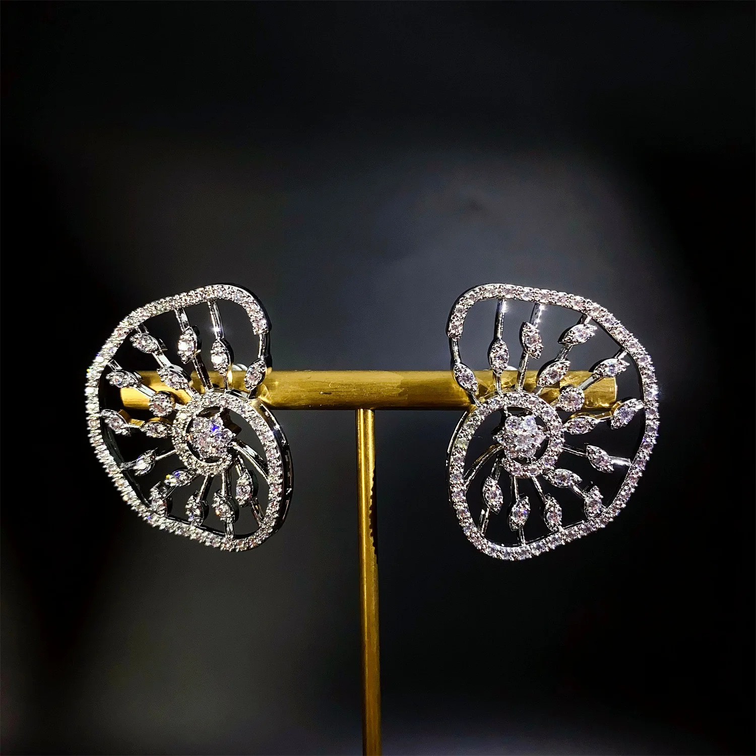 Luxury Vintage Fashion Full Zirconia  Necklace Earrings Jewelry Set For Women Wedding Bridal Party Show Accessories High Quality