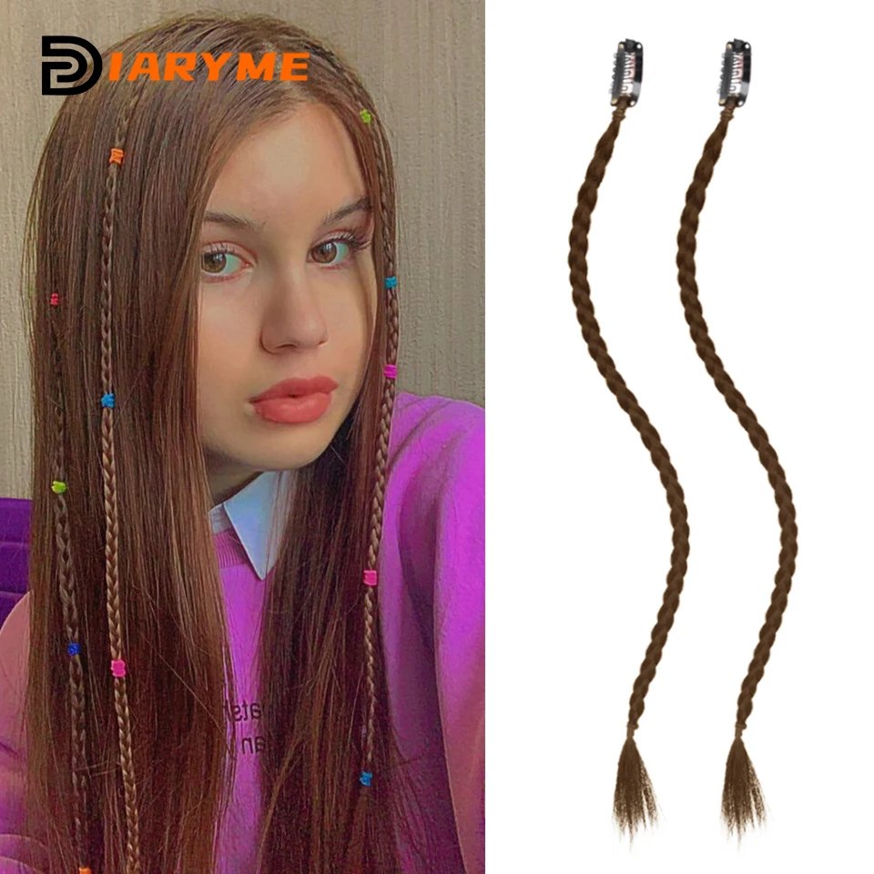 

Synthetic Wig Braids With Clip Boxing Braid Dreadlocks Clip In Hair Extension Black Brown Dirty Braids Boxer Braid Heat Resistan